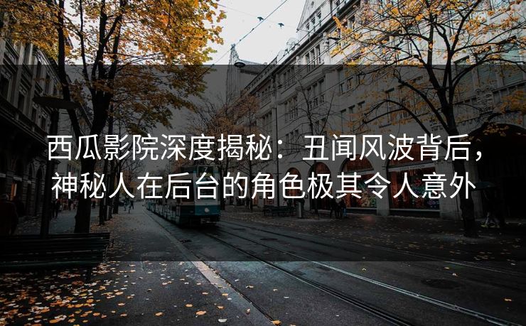 西瓜影院深度揭秘：丑闻风波背后，神秘人在后台的角色极其令人意外